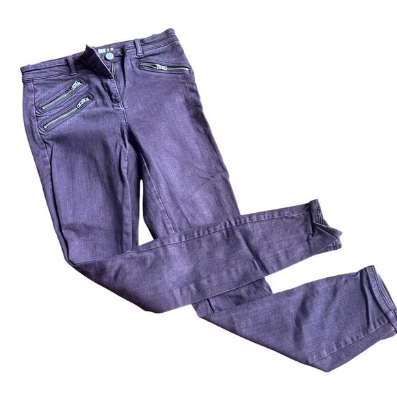 GAP Pants - GAP 2 R Modern Stretch Skinny Pants Denim Purple Eggplant Moto Romantic Goth